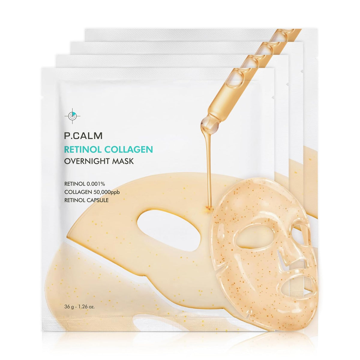 Masque de nuit Rétinol & Collagène P.CALM — Lot de 4